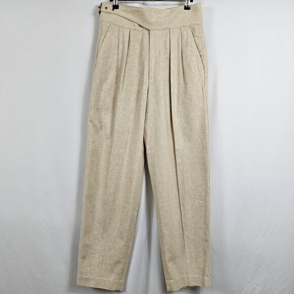 Banana Republic Straight Leg Linen Blend Pants in Flax - Size 4 - Picture 1 of 8